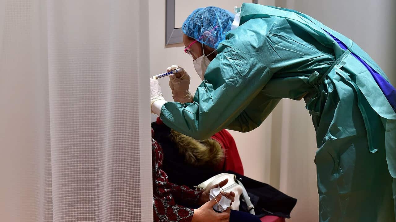 A doctor examines a patient amid the coronavirus scare.