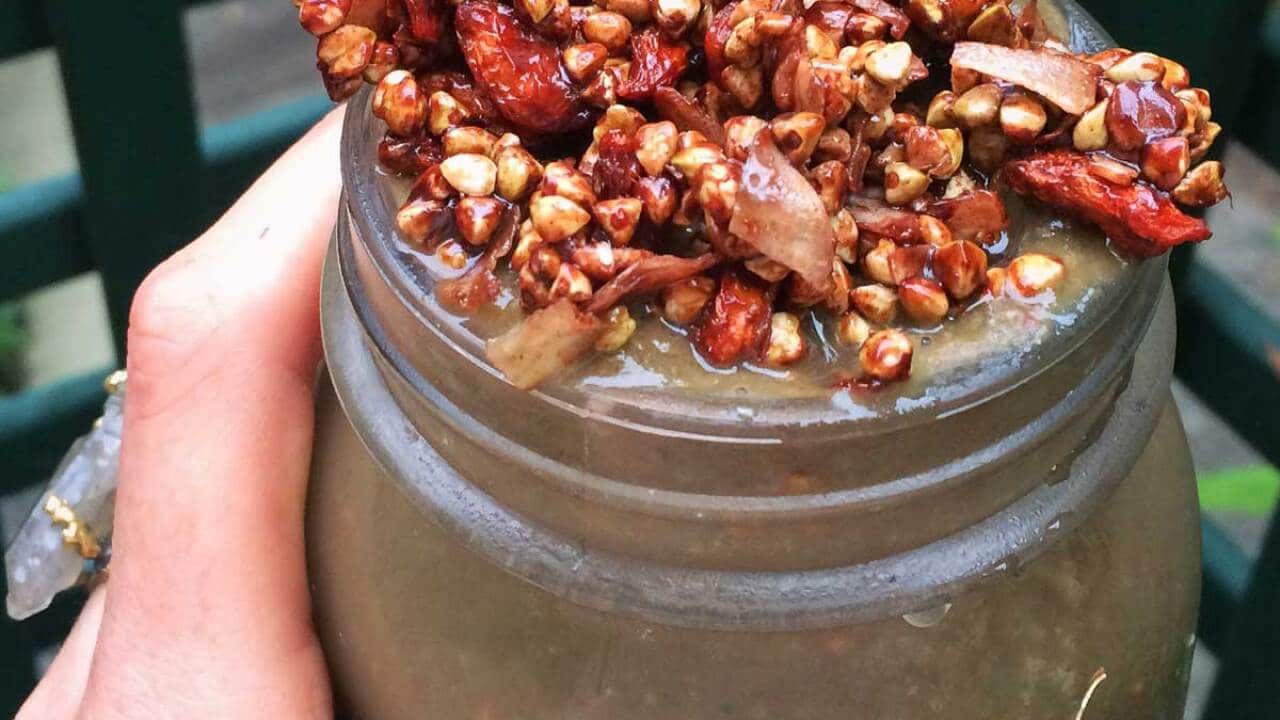 Buckwheat and coconut granola clusters