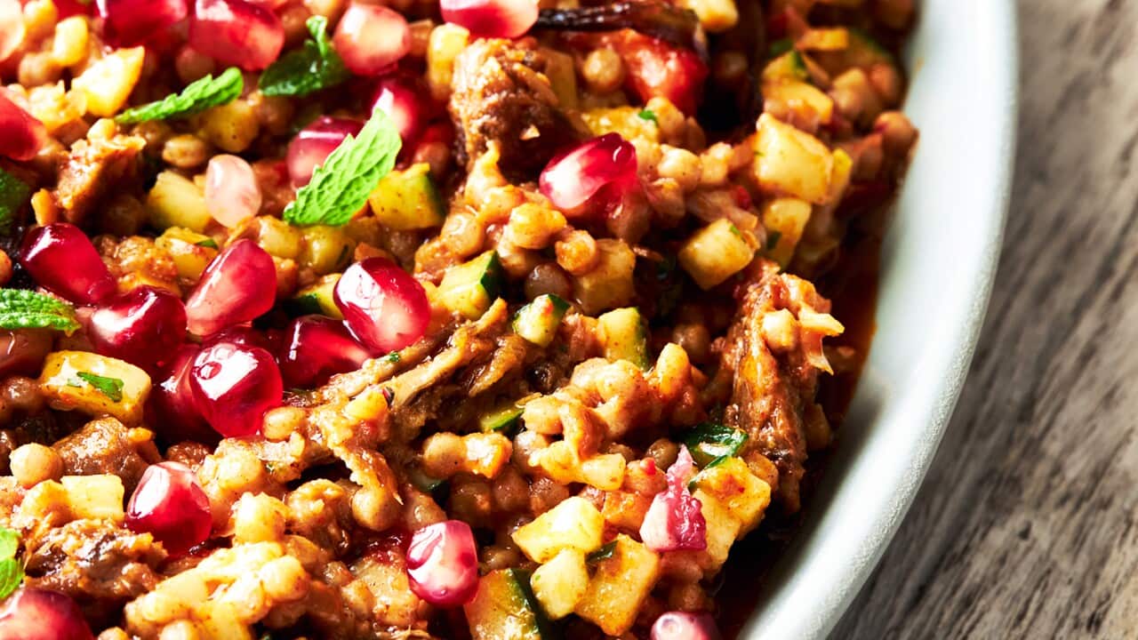 Heston's Moroccan vegan couscous with spiced romesco