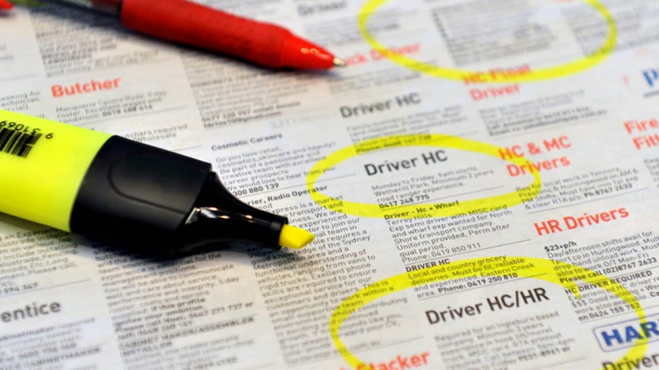 Employment advertising in a newspaper