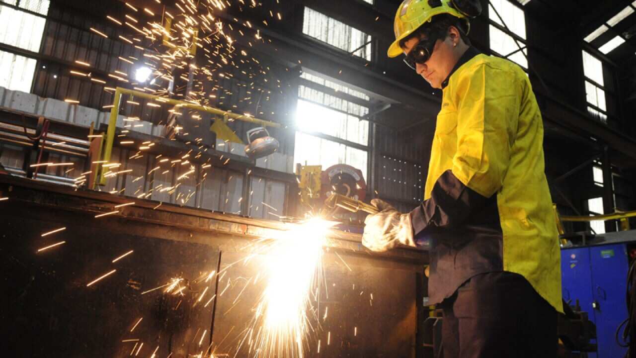 A trainee steelworker
