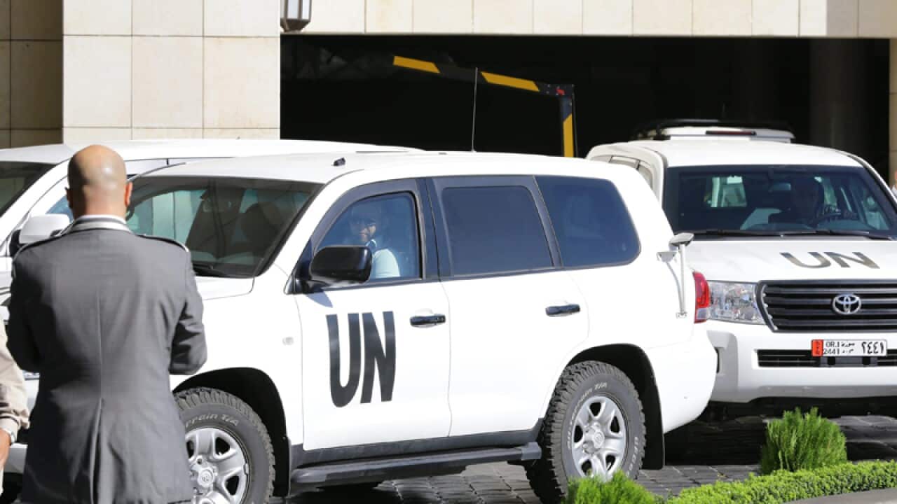 The team of weapons inspectors from the OPCW in Damascus, Syria