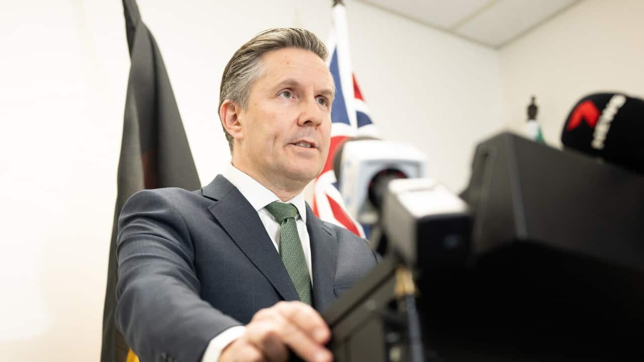 The Minister for Health and Aged Care Mark Butler provides a COVID-19 vaccine update Adelaide, Thursday, July 7, 2022. More people have become eligible for a fourth COVID-19 vaccine, with all Australians over the age 30 now in line for a second booster in