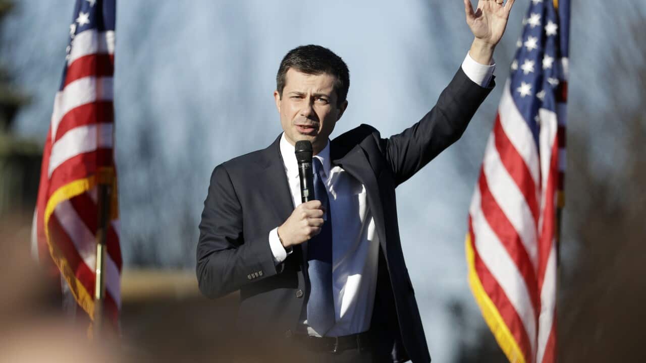 Democratic presidential candidate former South Bend Mayor Pete Buttigieg campaigns Saturday, Feb. 29, 2020, in Nashville, Tenn. (AP Photo/Mark Humphrey)