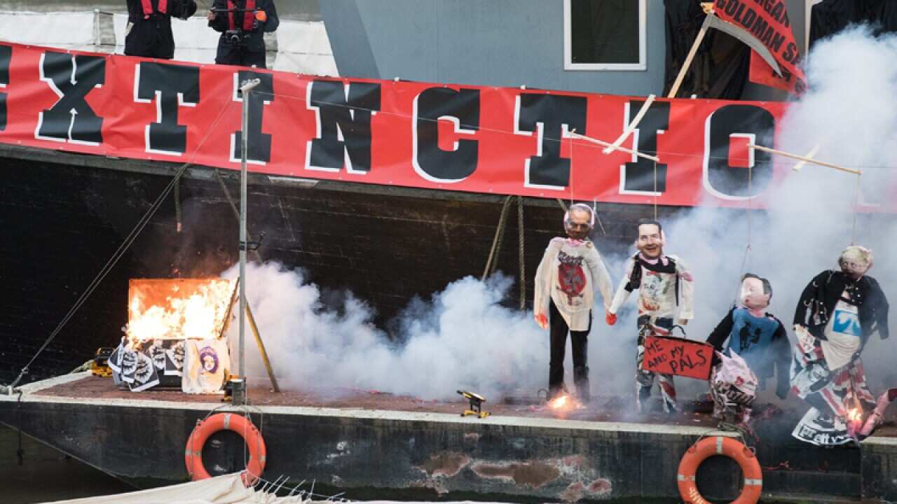 An estimated five million worth punk memorabilia burns on a barge