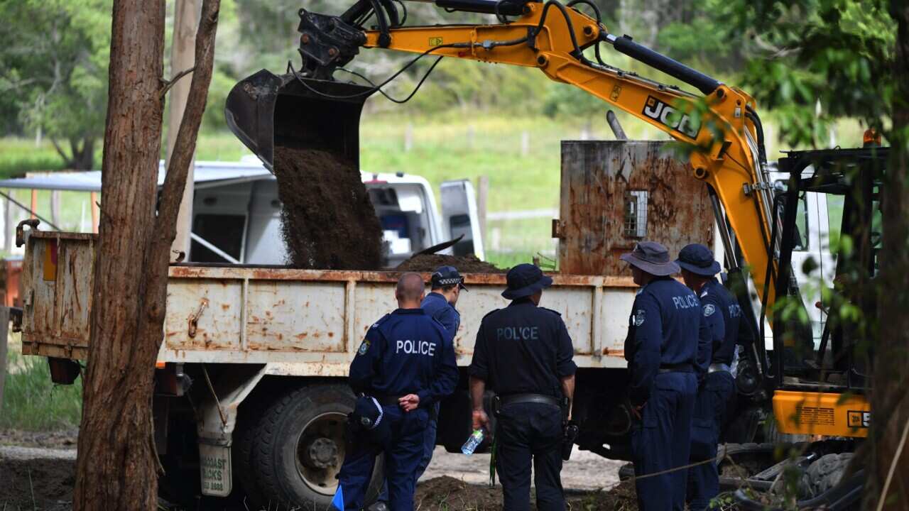 NSW Police search an area of bush near the former home of William Tyrrell’s foster grandmother in Kendall in NSW on 18 November 2021.