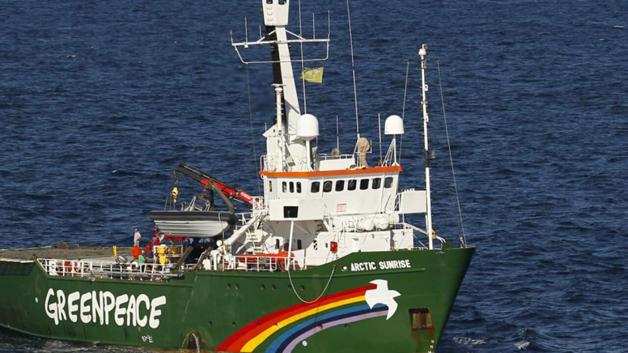 Greenpeace's Arctic Sunrise ship in the Gulf of Mexico