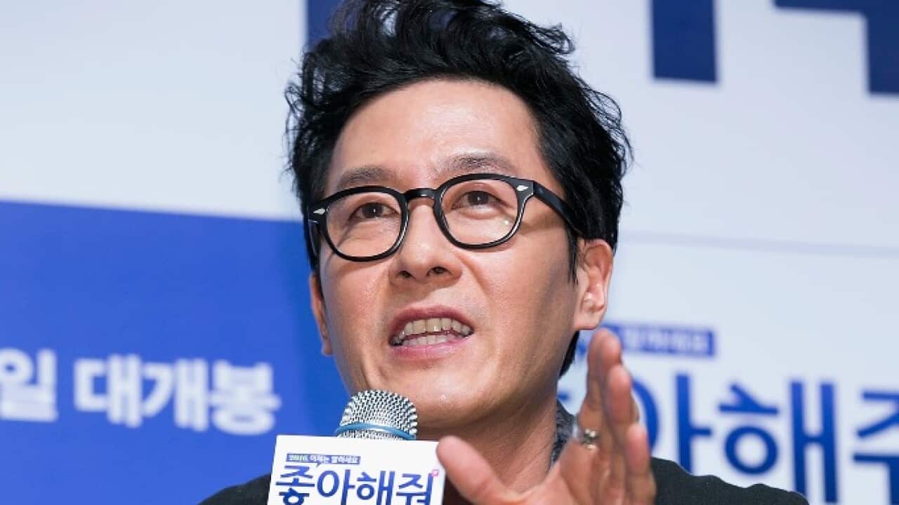 South Korean actor Kim Joo-Hyuk (Kim Ju-Hyuk) attends a press conference in 2016