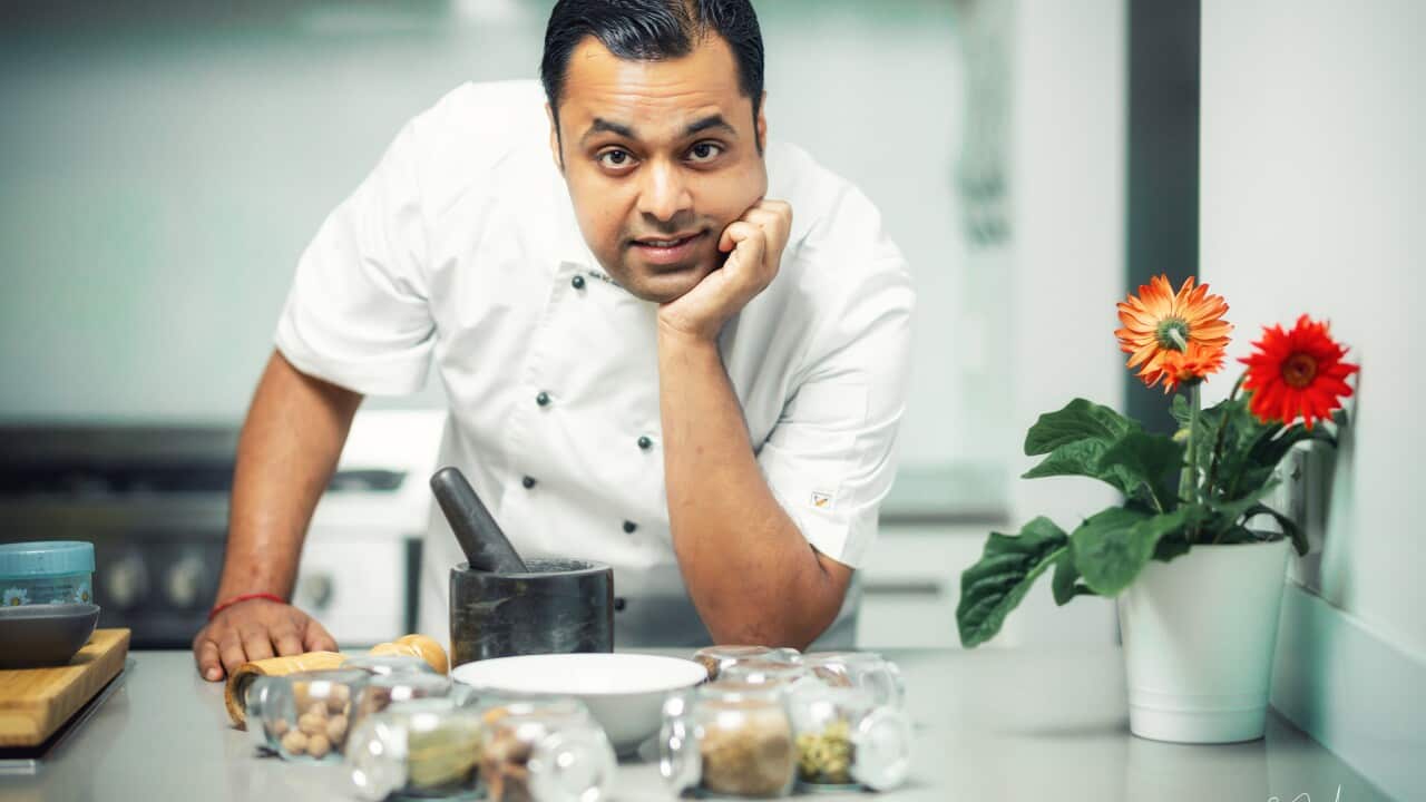 Sandeep Pandit is the host on SBS Food program India Unplated.