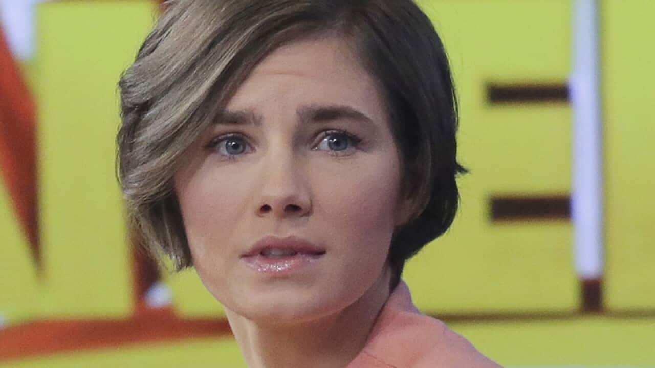 Amanda Knox following a television interview, in New York