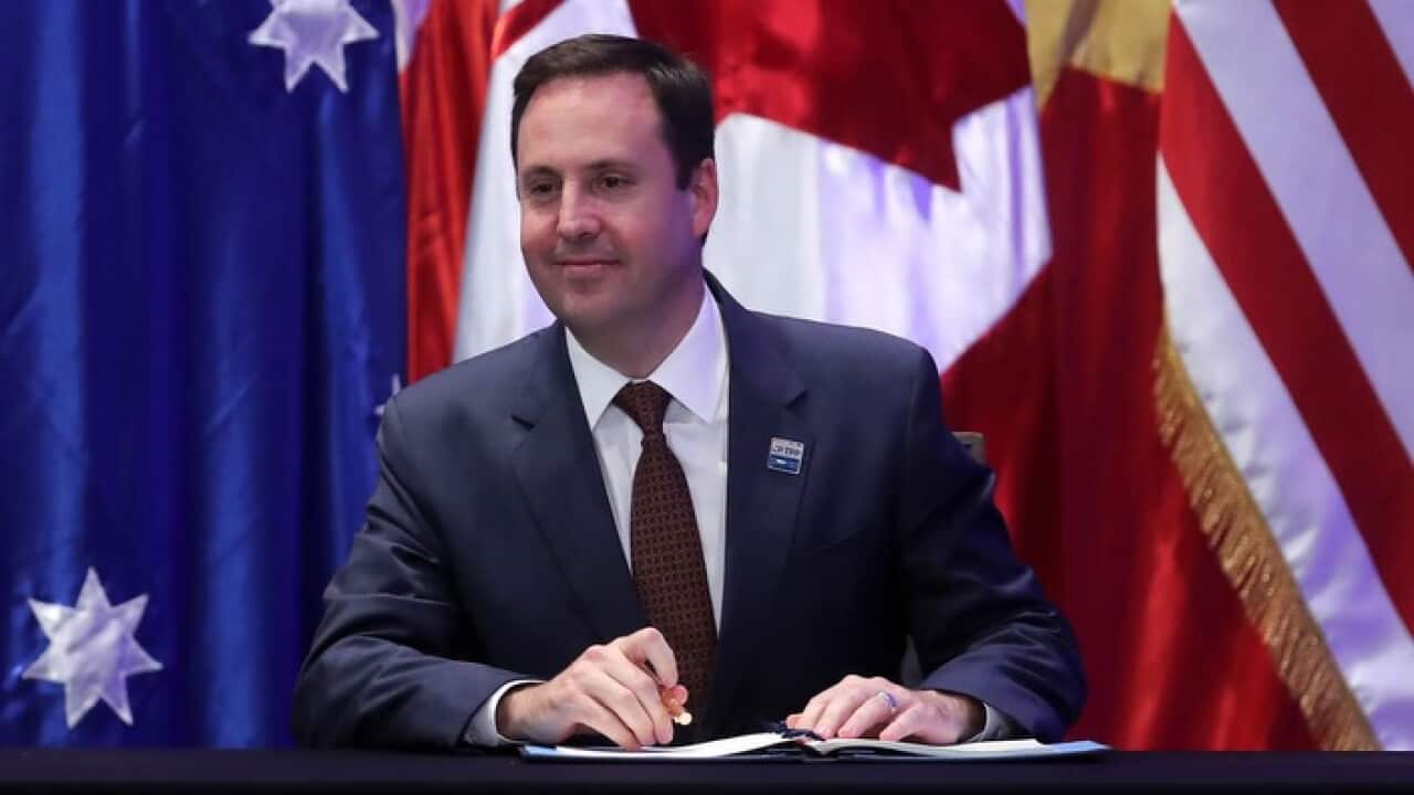 Trade Minister Steven Ciobo signs the CT-TPP in Santiago, Chile