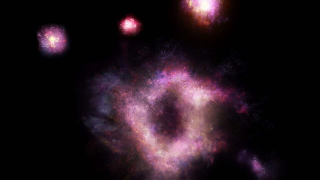 An artist's impression of the ring galaxy