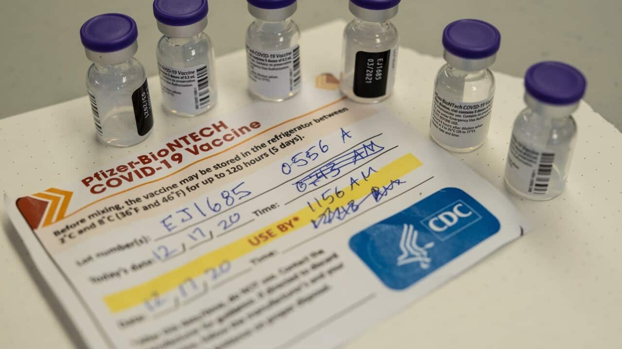 Vials of the Pfizer-BioNTech coronavirus disease (COVID-19) vaccine