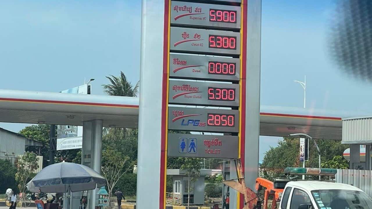 Petrol station in Phnom Penh, Cambodia