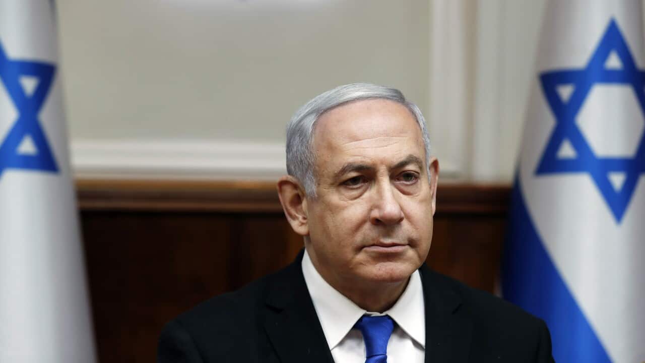 Israeli Prime Minister Benjamin Netanyahu attends the weekly cabinet meeting in Jerusalem.