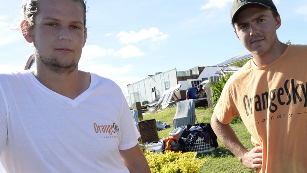 Orange Sky Laundry co-founders Lucas Patchett (L) and Nic Marchesi.