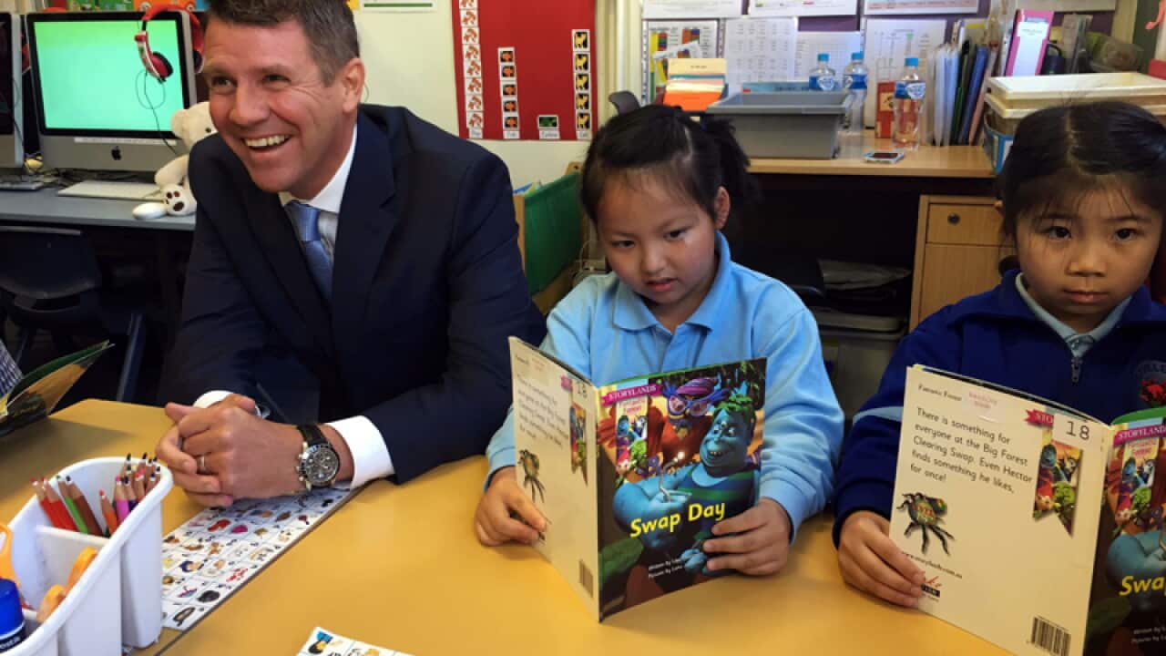 NSW Premier Mike Baird with Hurstville South Public School