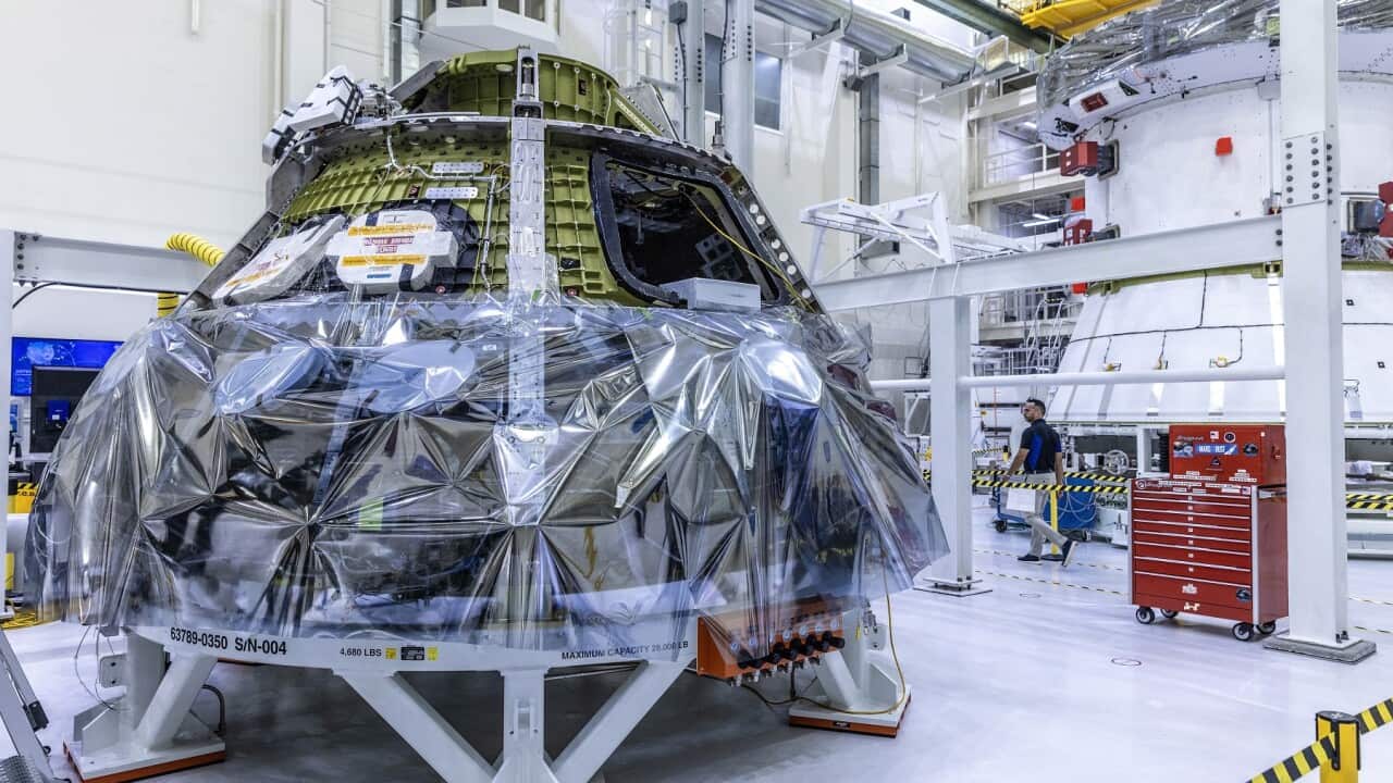 NASA's Orion spacecraft, part of the Artemis 3 mission, is being assembled (AAP)