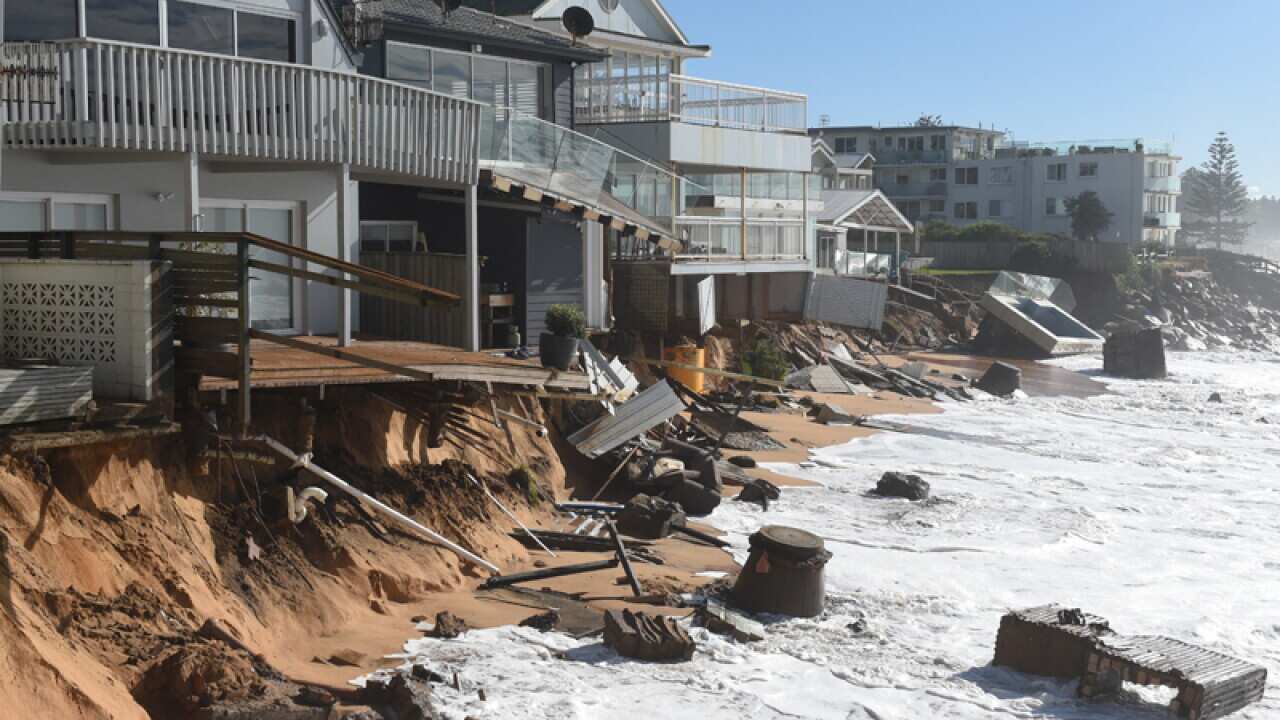 Storm-damaged houses on Collaroy