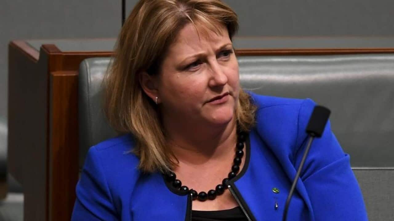 Rebekha Sharkie reacts in the House of Representatives.