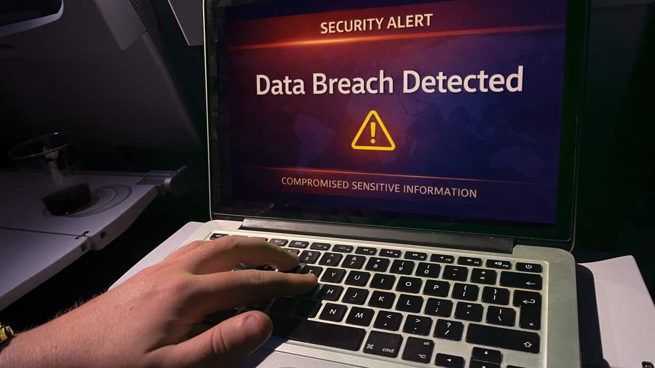Inflight Entertainment Screen Displaying Data Breach Alert