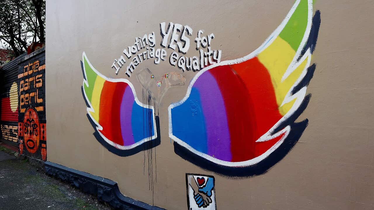 A pro same-sex marriage mural