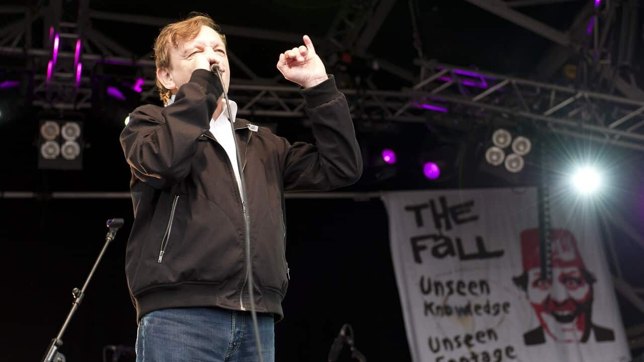 Mark E.Smith of The Fall performs at Camp Bestival, Lulworth Castle in Dorset..