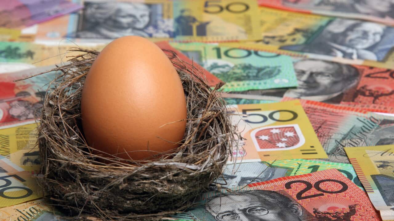 Savings Nest Egg with Australian Currency