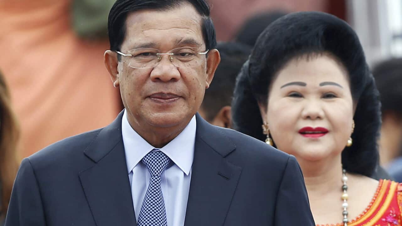 Cambodia's Prime Minister Hun Sen and his wife Bun Rany