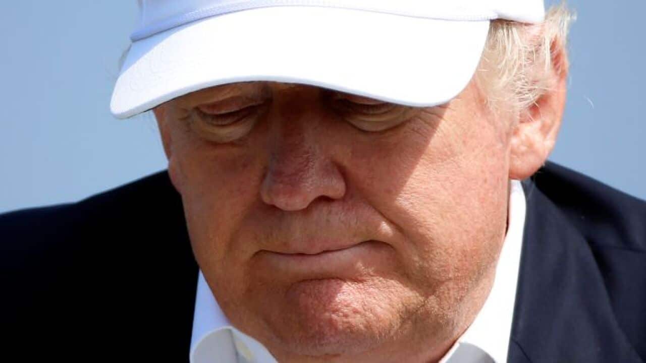 Republican presidential candidate Donald Trump speaks during a press conference at Turnberry Golf course in Turnberry, Scotland, June 24, 2016.