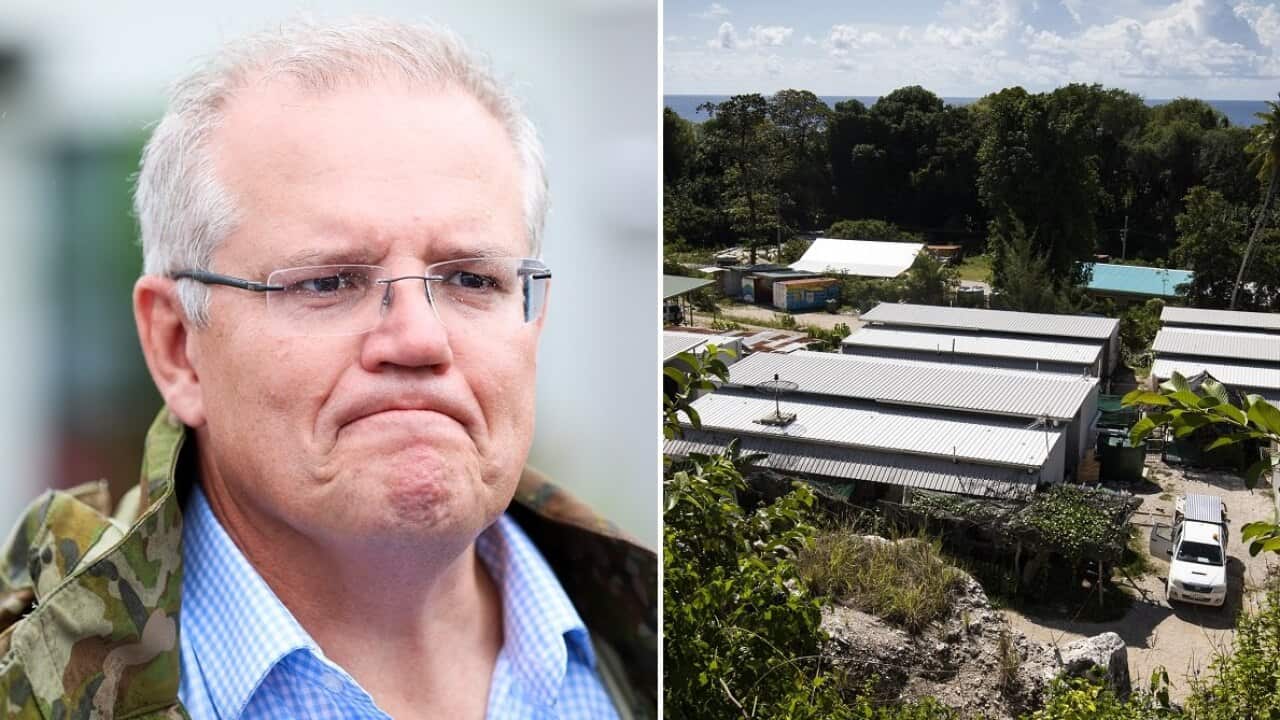Prime Minister Scott Morrison and the Nibok refugee settlement on Nauru.