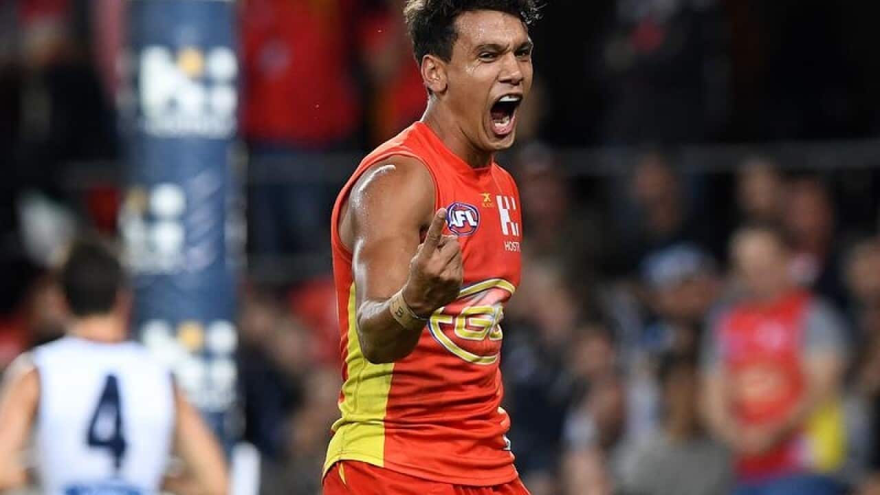 A file image of Gold Coast Suns player Callum Ah Chee
