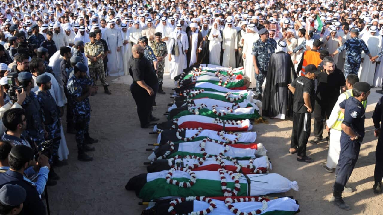 Thousands of Kuwaitis attend the funeral