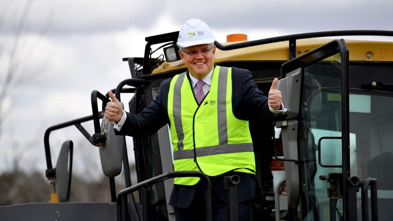 Prime Minister Scott Morrison at a ceremony for the start of construction of the Western Sydney Airport at Badgerys Creek.
