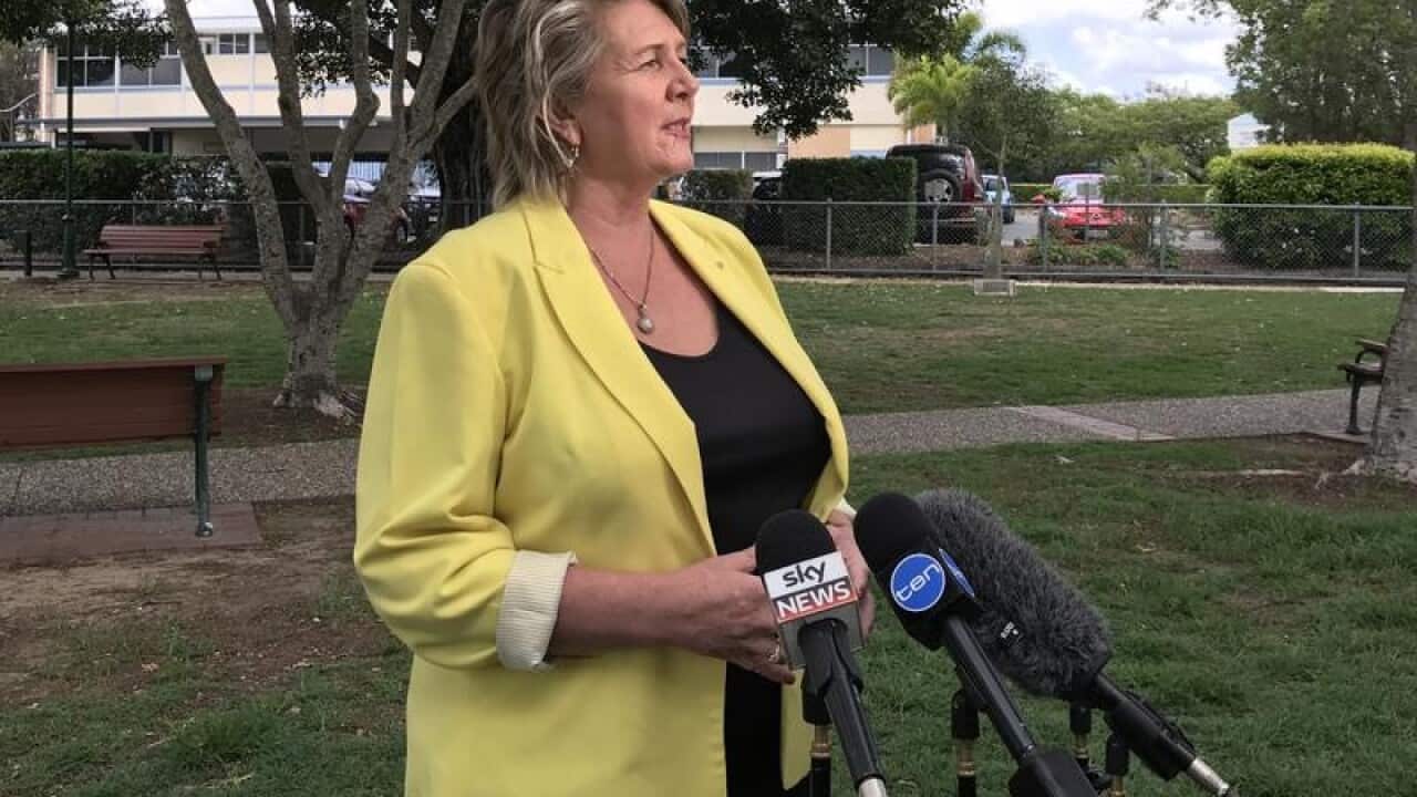 Child protection campaigner Hetty Johnston speaks to the media