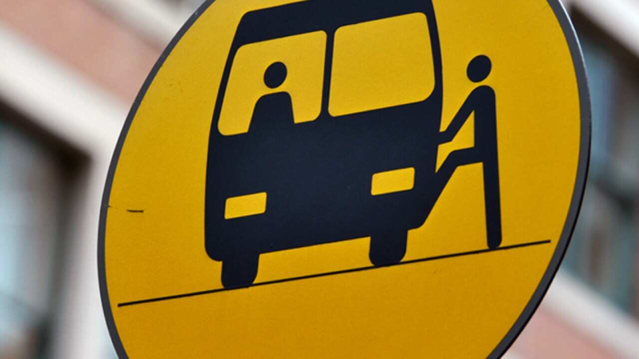 Signage at a public bus stop