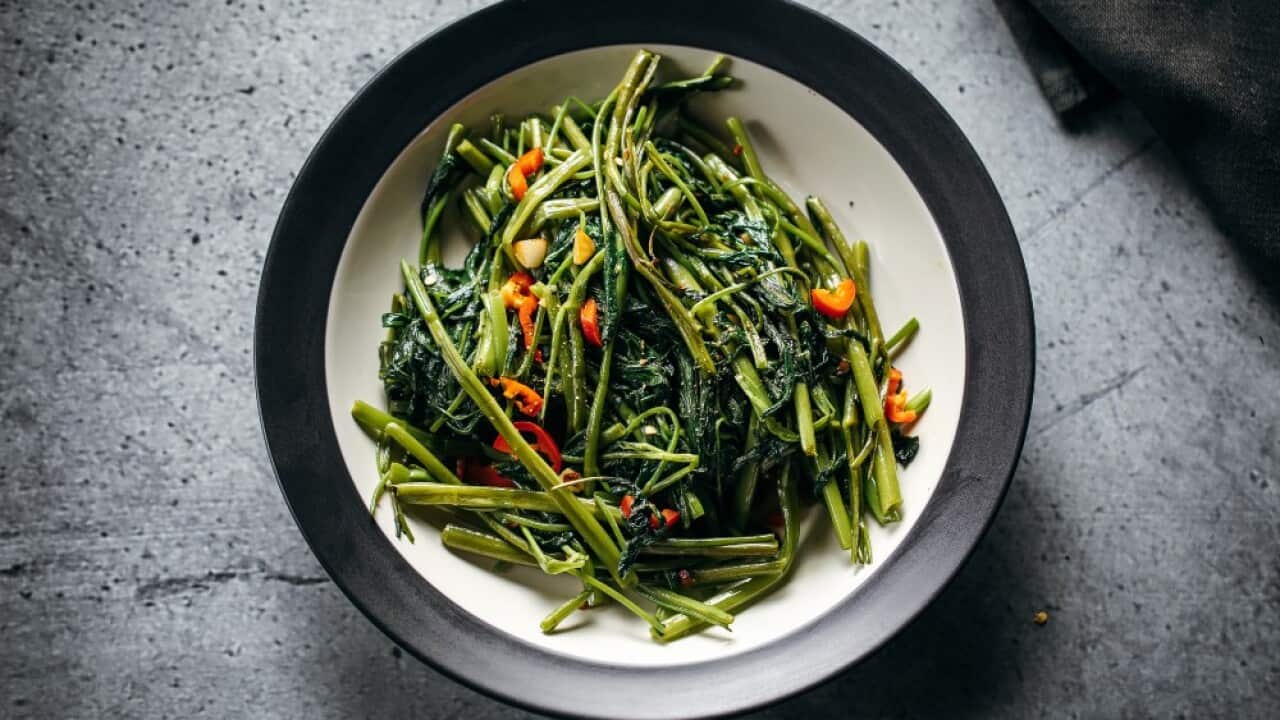 Vietnamese water spinach (rau muong)