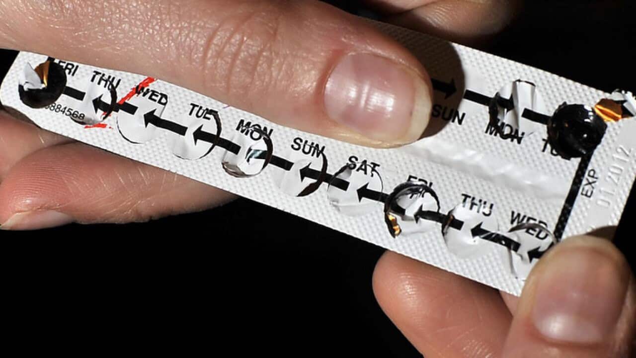 A packet of contraceptive pills