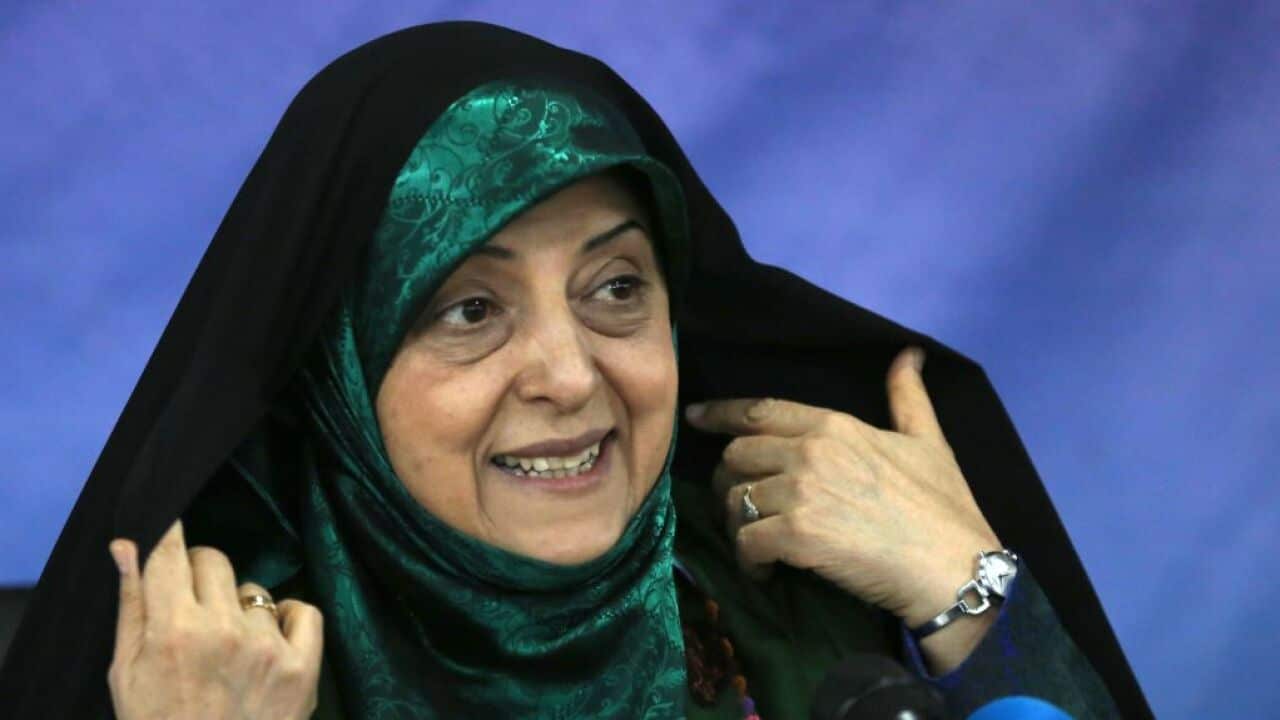 Vice President of Iran Massoumeh Ebtekar holds a press conference in Tehran on January 29, 2019