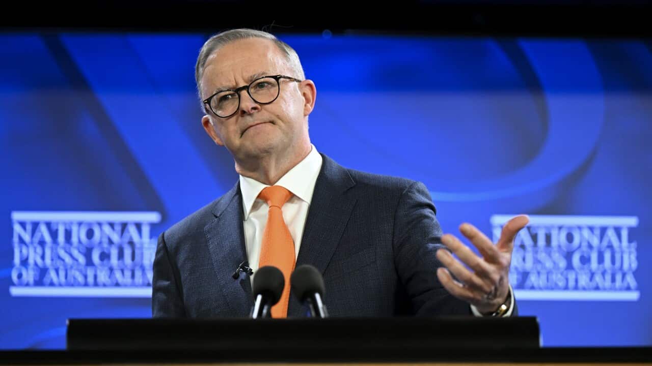 Anthony Albanese at the National Press Club (AAP)