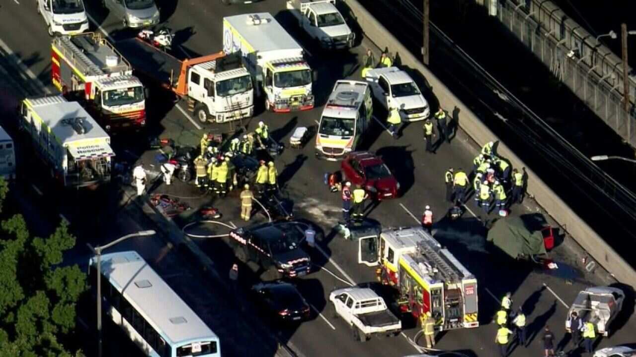 Traffic is backed up for kilometres in both directions.