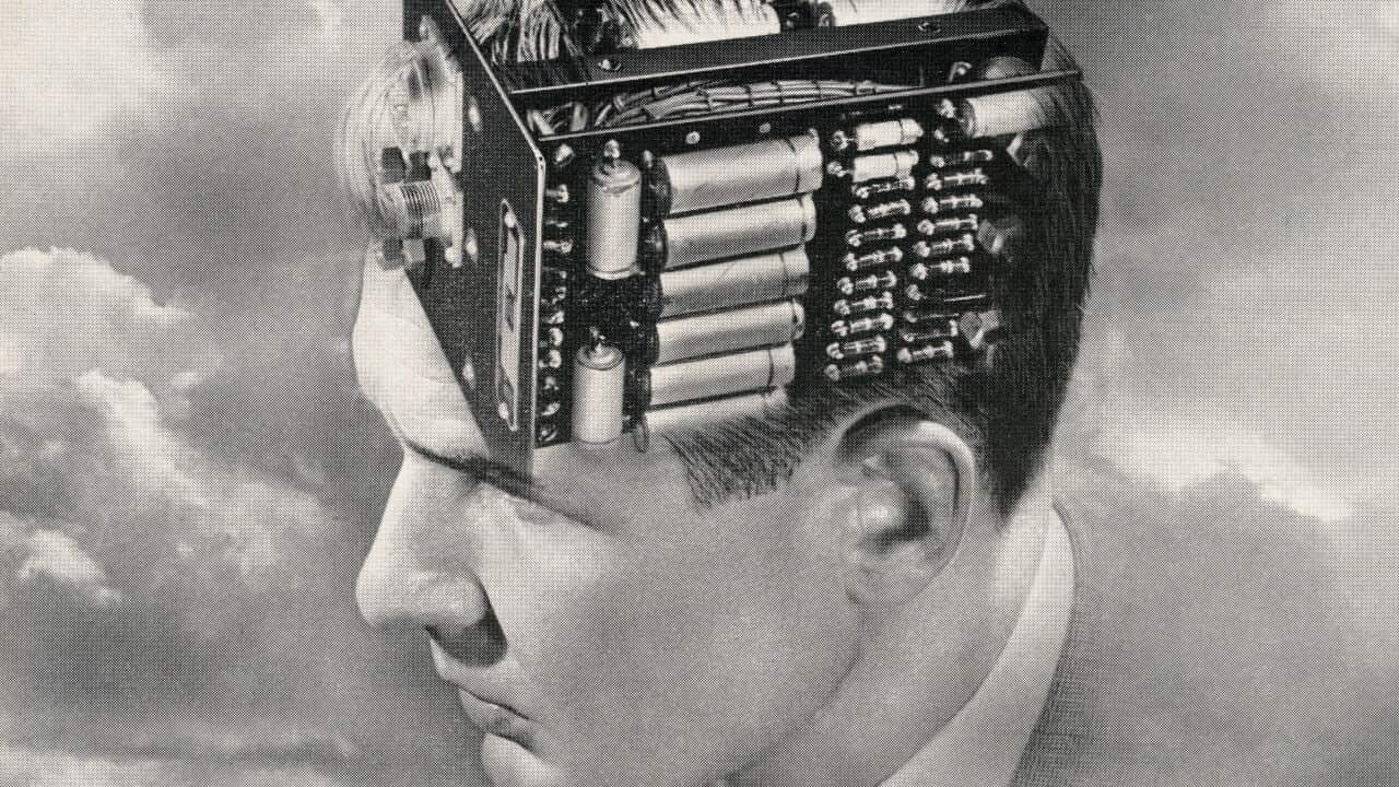 Man With Circuit Board Brain