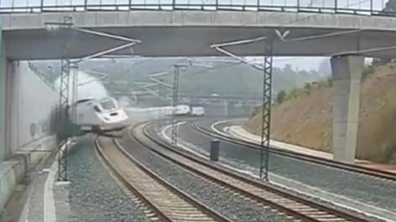 Video captures moment of Spain train crash