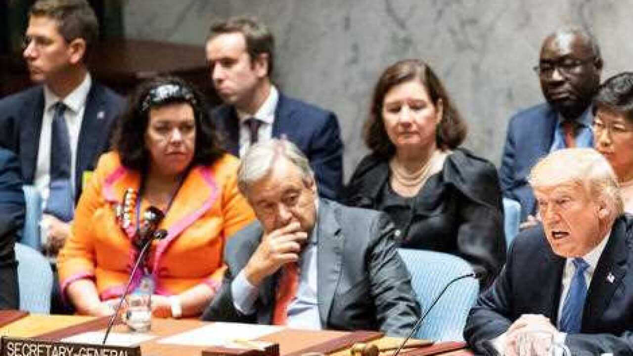 President Donald Trump at the United Nations Security Council in New York City, New York on September 26, 2018.