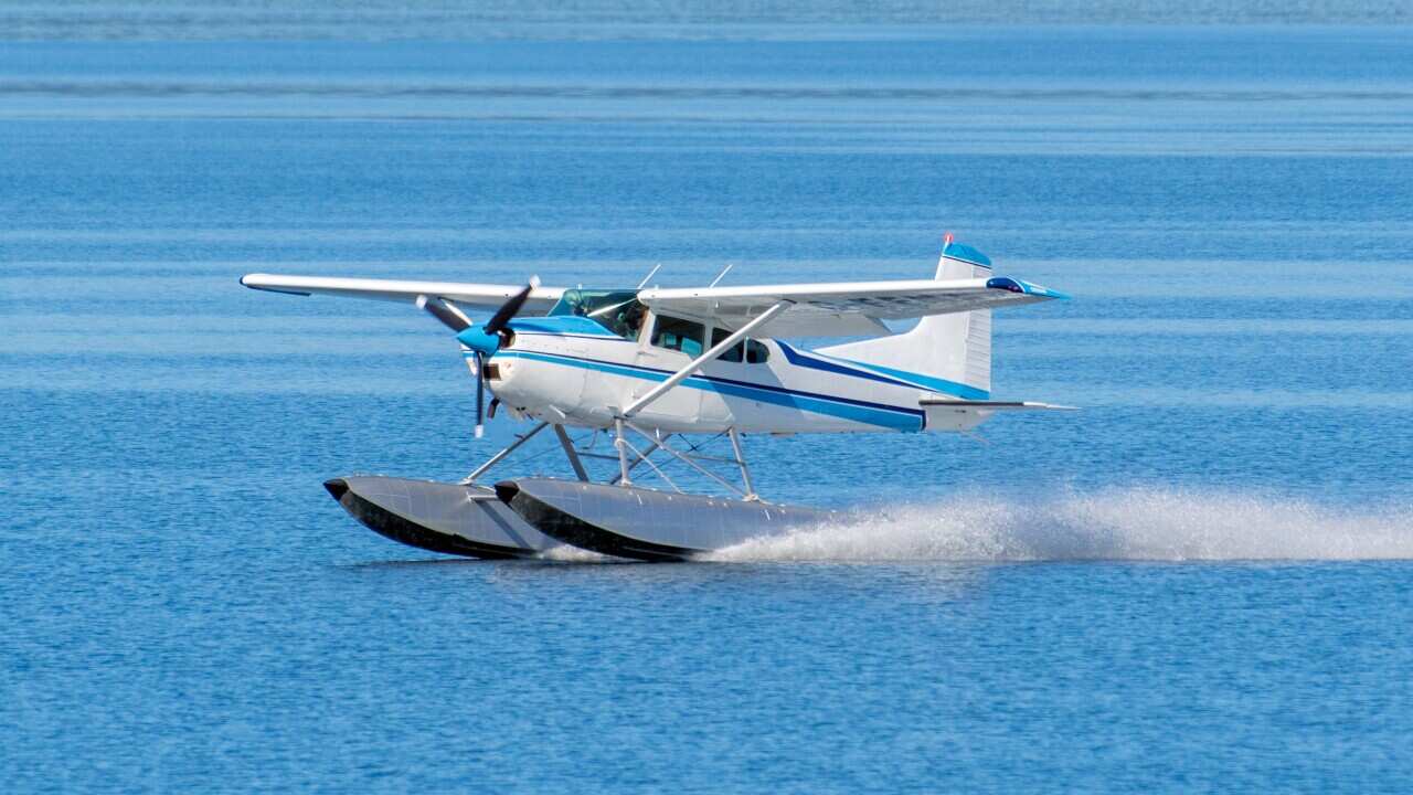 Seaplane Landing in ocean, Canada
