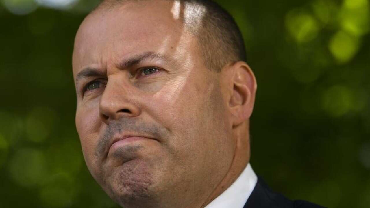File image of Treasurer Josh Frydenberg during a press conference.