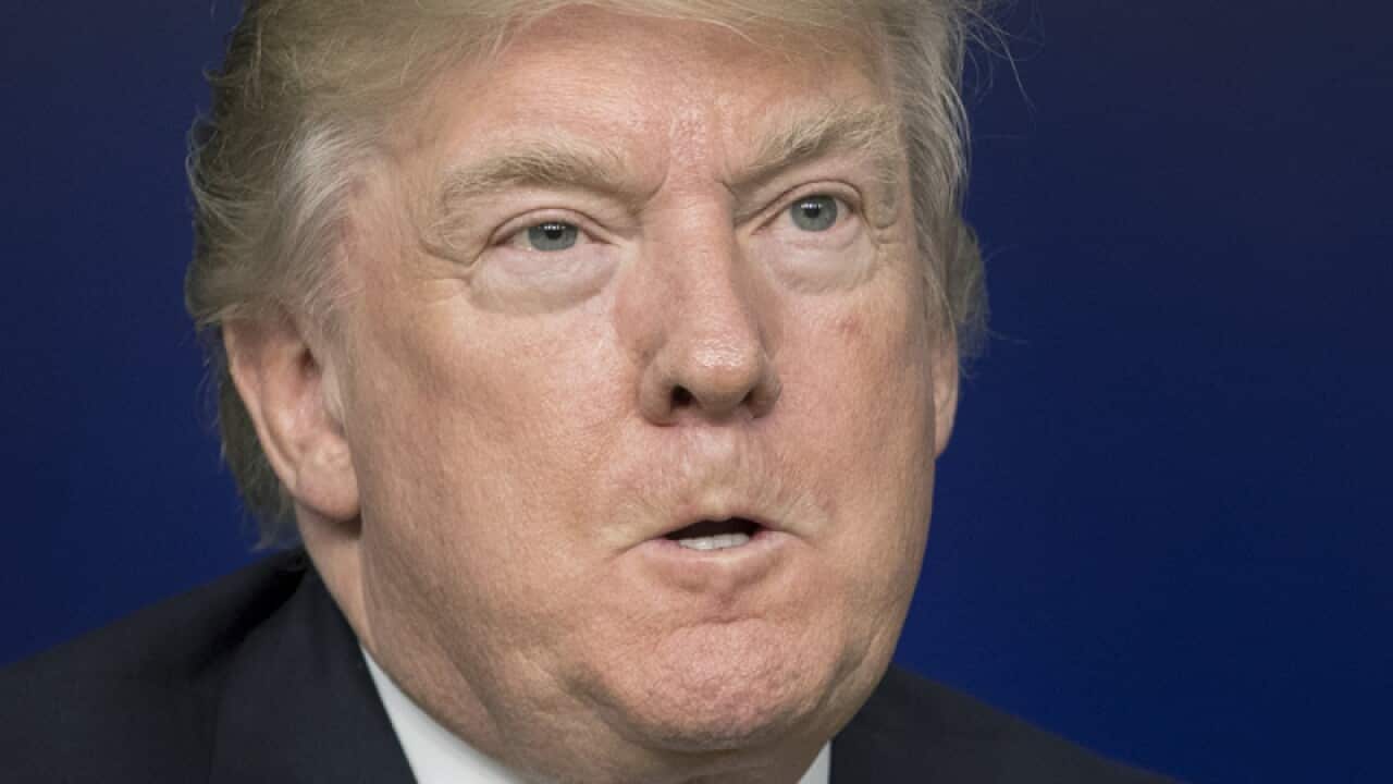 US President Donald J. Trump participates in a town hall meeting