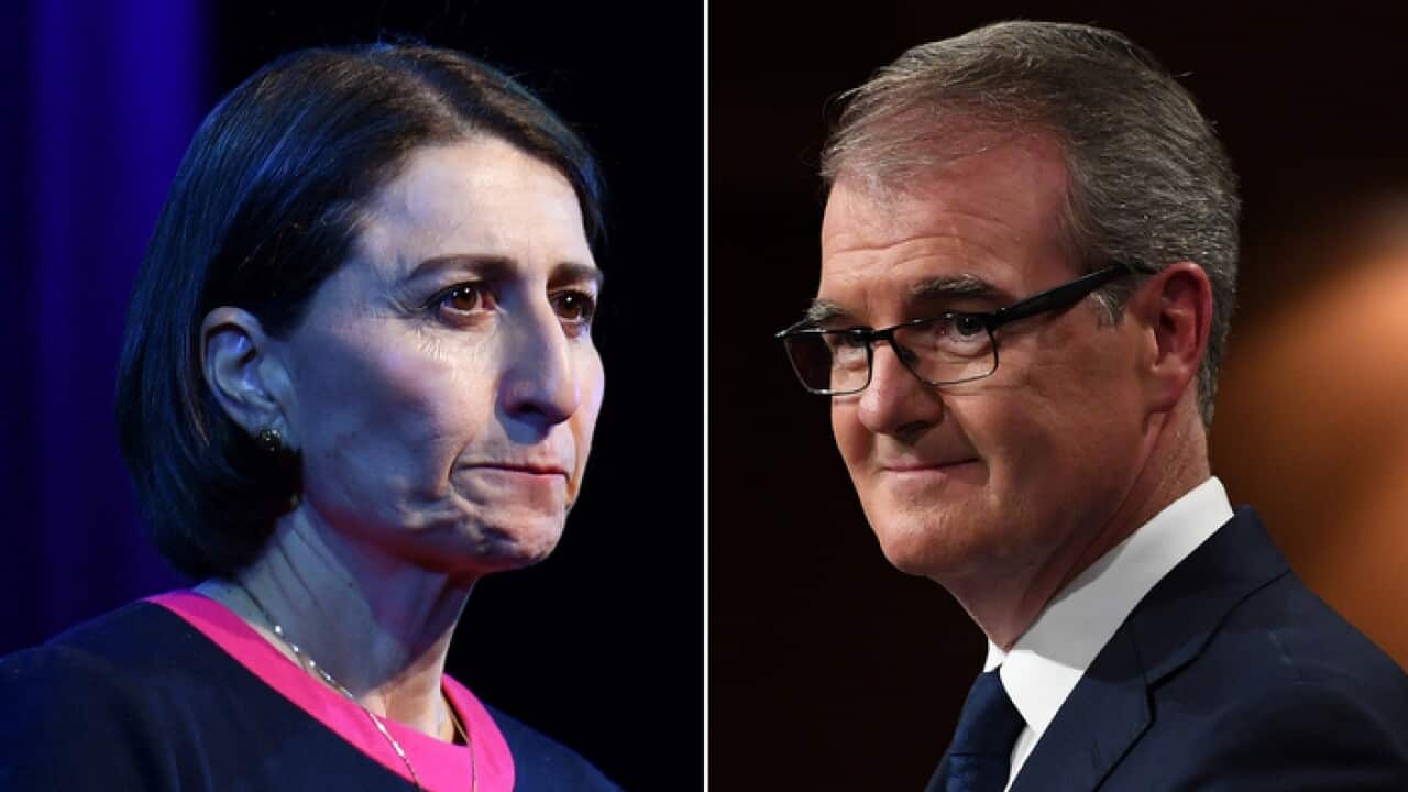 NSW Premier Gladys Berejiklian (left) and Opposition Labor Leader Michael Daley