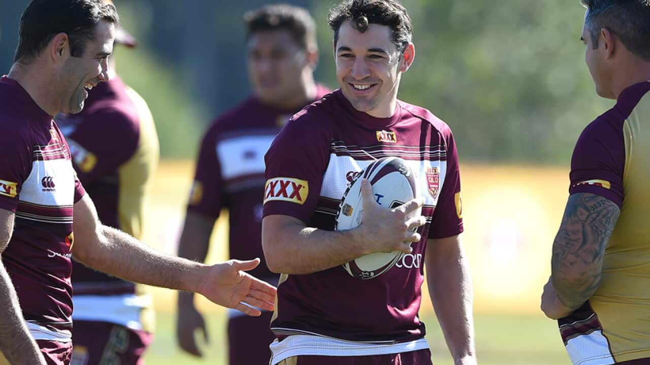 Billy Slater at Maroons coaching