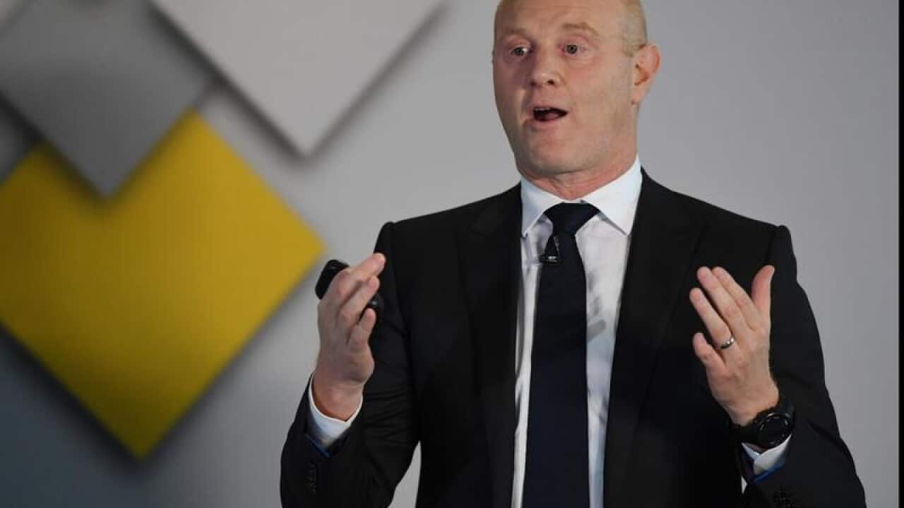 Commonwealth Bank of Australia CEO Ian Narev gestures.